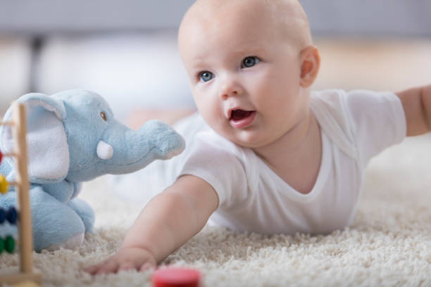 Drinks And Toys For Cute Small Baby