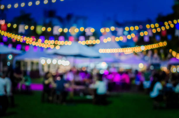 blur festival in garden stock photo