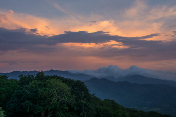 istock Coulored sunset over the mounts. 859945156