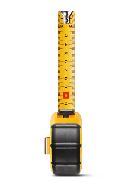 tape measure on a white background - tape measure ruler measuring instrument of measurement imagens e fotografias de stock