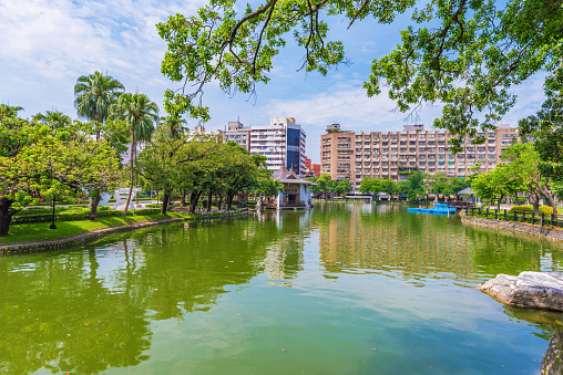 Scenic lake view in Taichung park