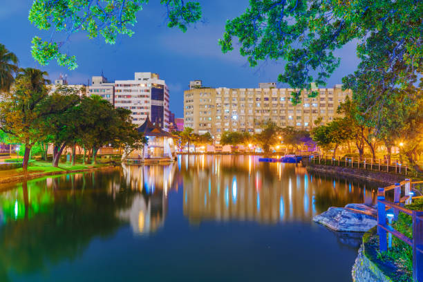 istock Scenic night view of Taichung park 859959836