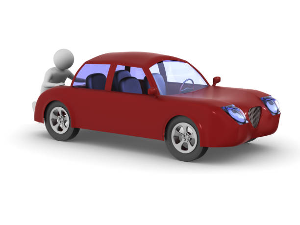 istock man pushes broken car. Isolated 3D illustration 859962724