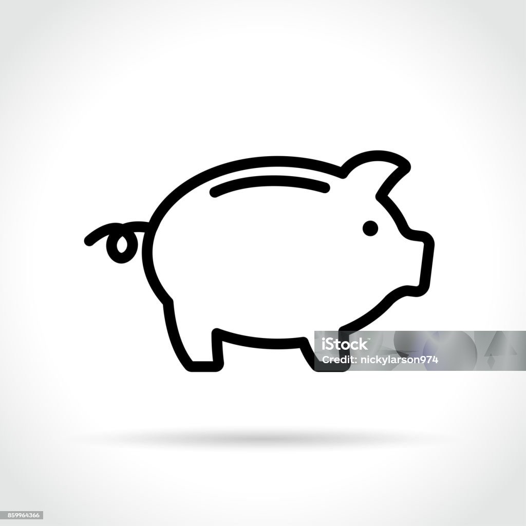 piggy bank icon on white background Illustration of piggy bank icon on white background Piggy Bank stock vector