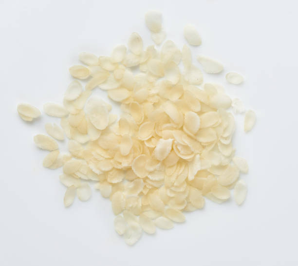 istock Rice flakes isolated on white background. Top view. 859966952