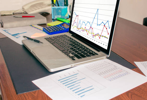 istock Business finance paper chart on desk. 859967458