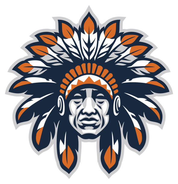 Indian head mascot vector of Indian head mascot headdress stock illustrations