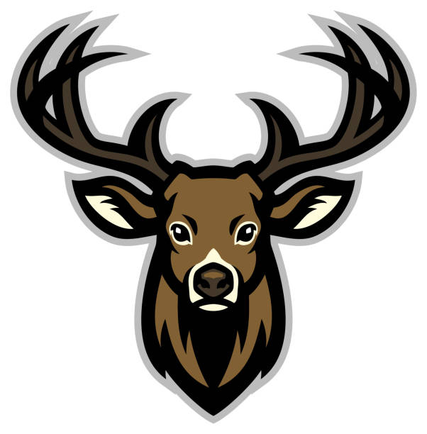 鹿ヘッド マスコット - moose head点のイラスト素材／クリップアート素材／マンガ素材／アイコン素材