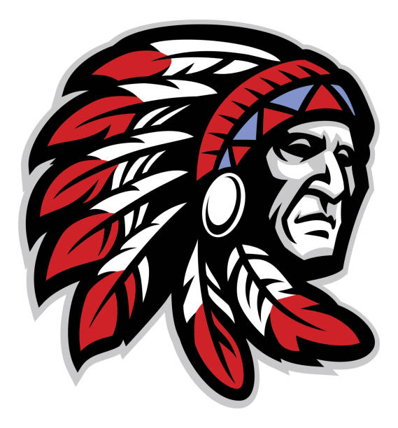 chief mascot head vector of chief mascot head headdress stock illustrations