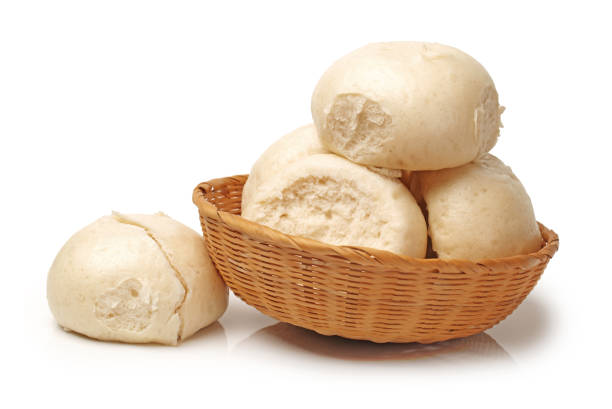 istock Mantou Chinese steamed buns on white background 859975082