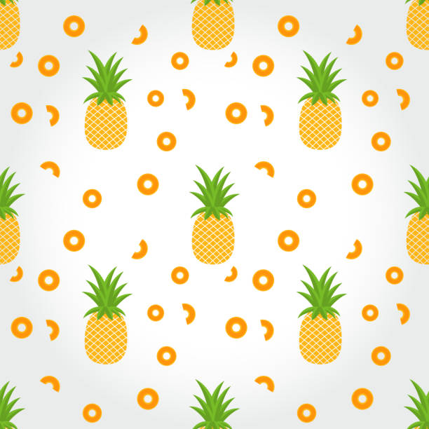 tropischen trendige musterdesign mit ananas - pineapple plantation stock-grafiken, -clipart, -cartoons und -symbole