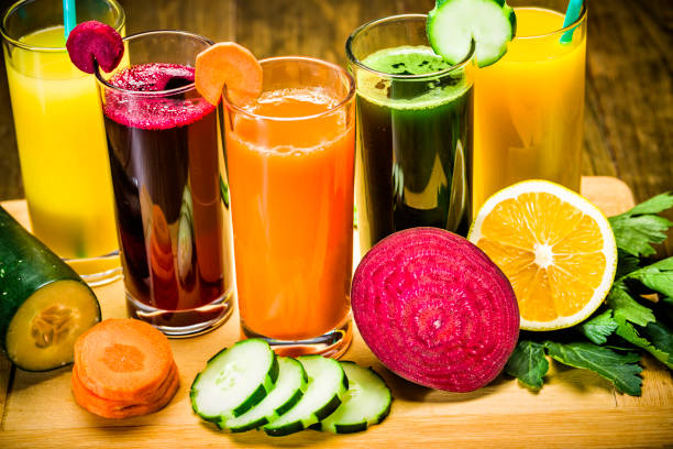 istock Colorful natural juices ready to drink. 859981136