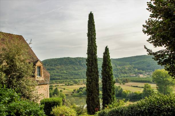 view of  Dordogne river in Aquitaine and so called, perigord noir, from the village of Beynac et Cazenac, France