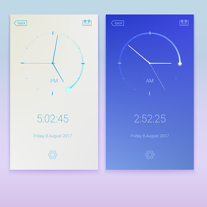 Clock Application Concept Of Ui Design Day And Night Variants Digital ...