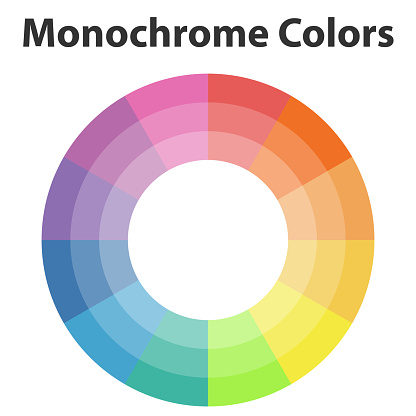 Color scheme, monochrome colors. Flat design, vector illustration, vector.