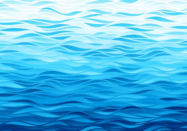 Vector illustration of Blue waves background