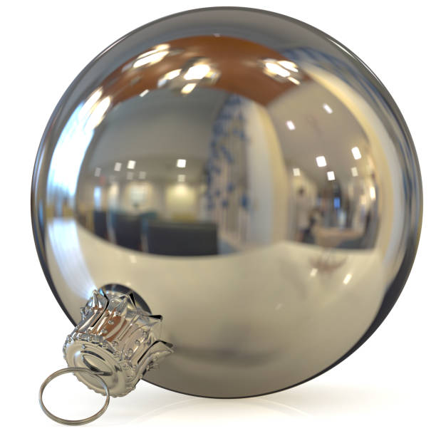 Christmas ball decoration silver New Year's Eve bauble white