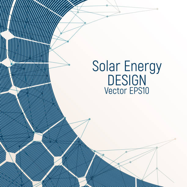 太陽電池パネルで明るい青色の背景。 - solarpanel点のイラスト素材／クリップアート素材／マンガ素材／アイコン素材