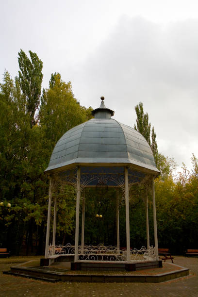 istock An empty gazebo in the Izmailovsky Park. 860003964