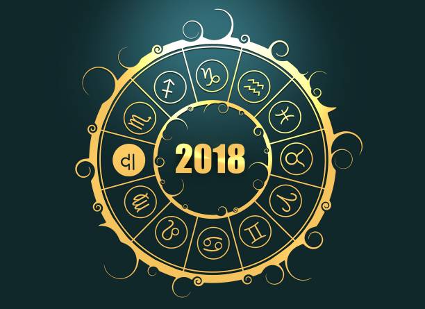 istock Astrology symbols in circle. Scales sign 860004028
