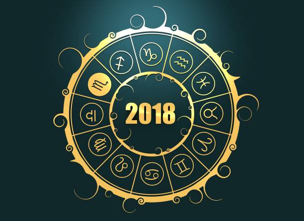 istock Astrology symbols in circle. Scorpion sign 860004044