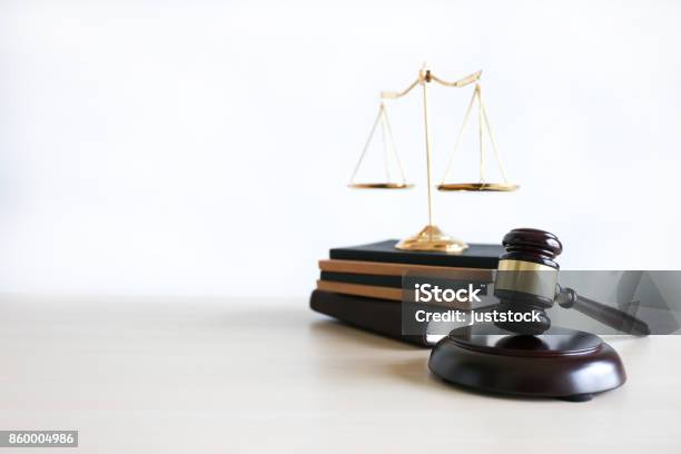 Justice And Law Concept Judge The Gavelworking With Digital Computer Law Firms Giving Confidence Stock Photo - Download Image Now