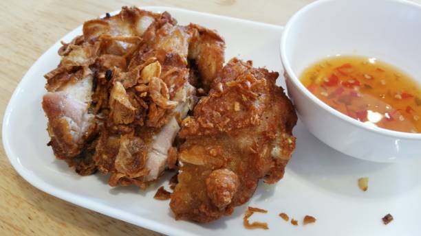 istock Fried chicken with sweet chili sauce 860013284