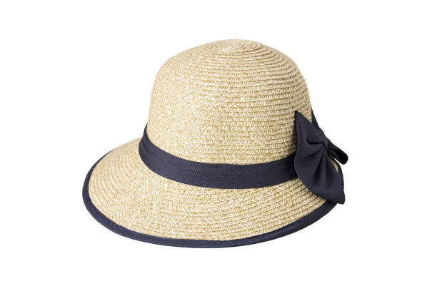 istock Woven hats decorated with black cloth tied with ribbon. 860014054
