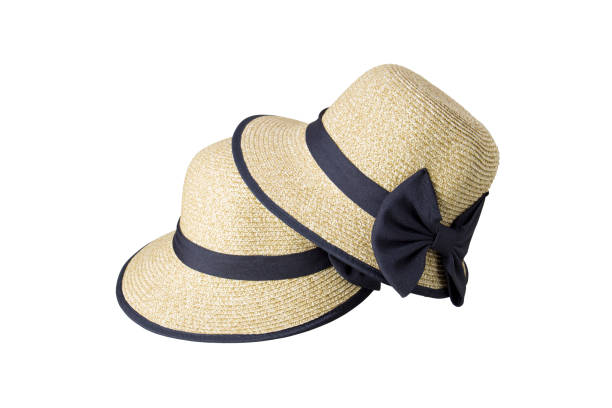 istock Woven hats decorated with black cloth tied with ribbon. 860014064