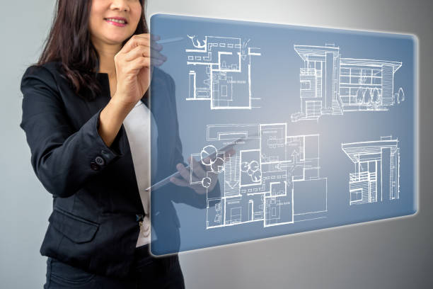 istock Architect / Interior designer working with modern futuristic virtual home 860014598