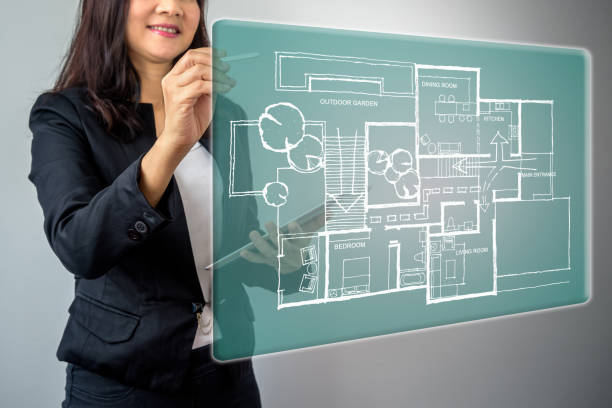 istock Architect / Interior designer working with modern futuristic virtual home 860014602
