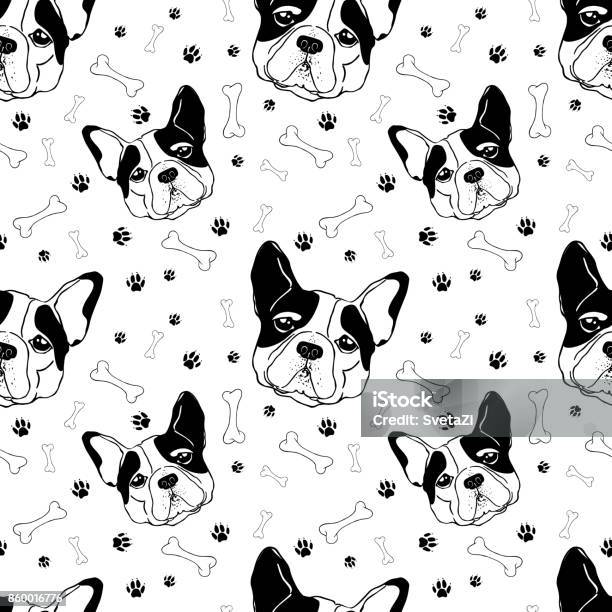 Dog Pattern Stock Illustration - Download Image Now - 2018, Animal, Animal Body Part