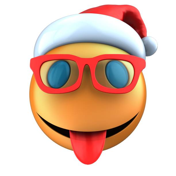 istock 3d orange emoticon smile with christmas hat 860017186