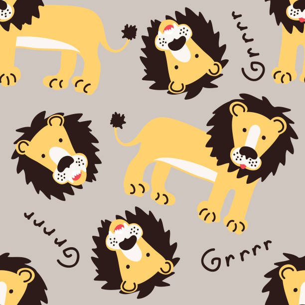 leons seamless paternal vector art illustration