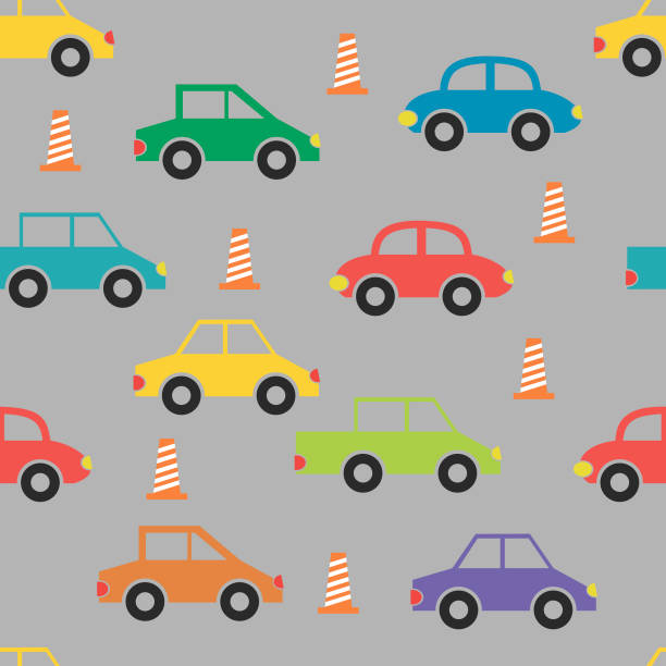 cars seamless pattern vector art illustration