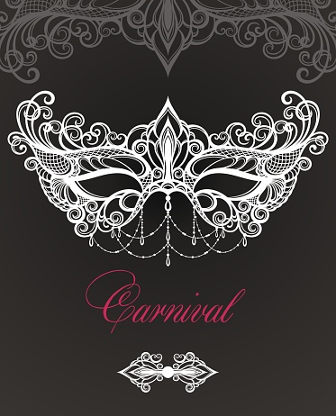 Carnival mask on black background. Venetian carnival.