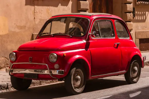 Classic Fiat 500 in Florence, Italy.