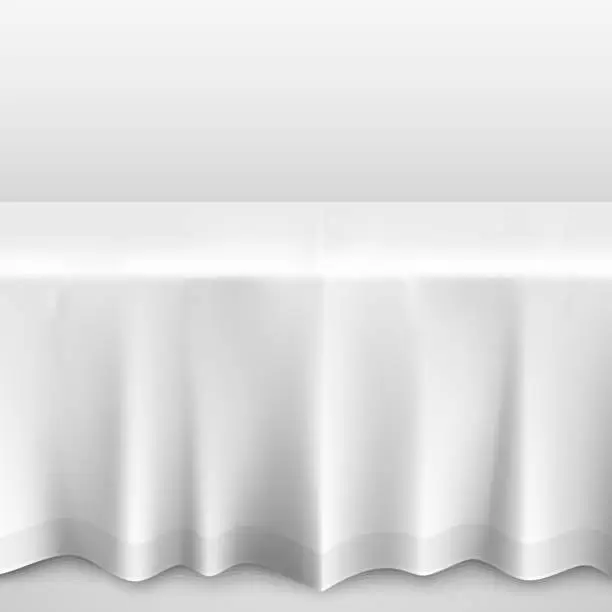 Vector illustration of Table with tablecloth