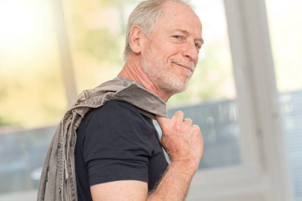 istock Portrait of  mature man, light effect 860026602