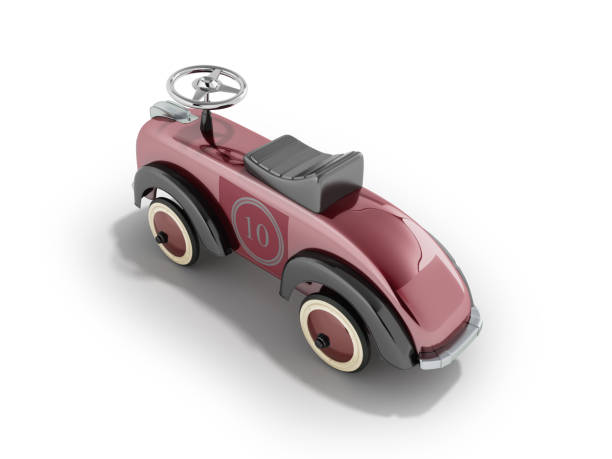 istock Machine pusher for children 3-6 years old red perspective back 3d render on white background 860027114