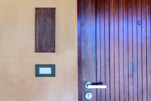 istock Wooden door design background and texture 860036076