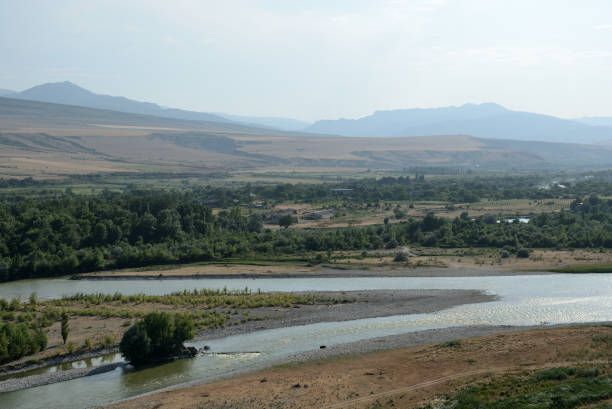 istock Beautiful Georgian landscape with mountains and river 860039756
