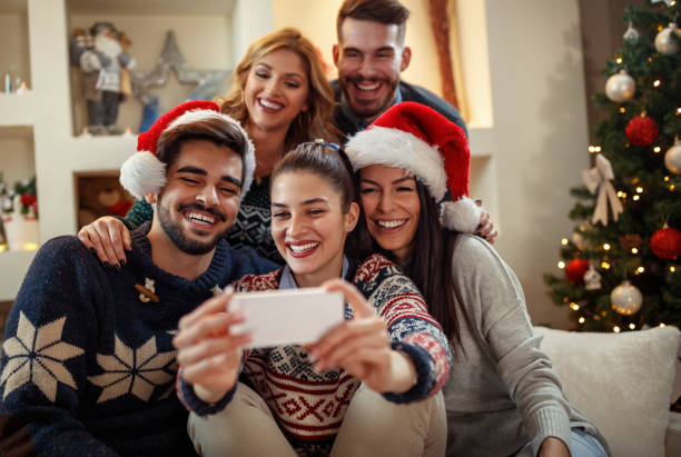 natal selfie - christmas decoration photography themes christmas ornament - fotografias e filmes do acervo