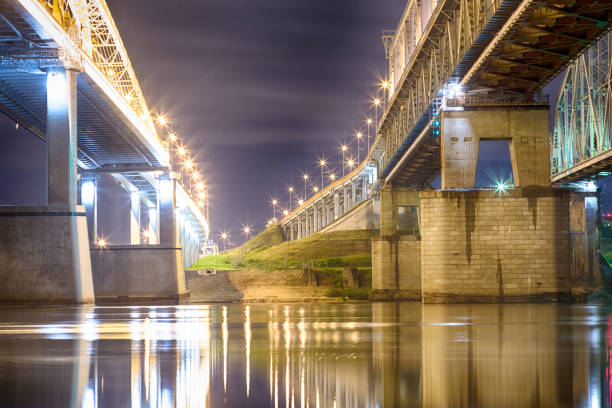 istock Two bridges across the Volga river 860044992