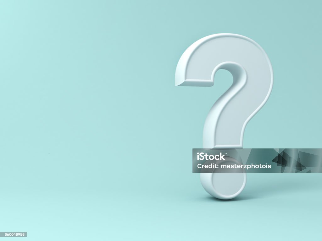 Question mark on green pastel color background with shadow and blank space . 3D rendering Question mark on green pastel color background with shadow and blank space . 3D rendering. Question Mark Stock Photo