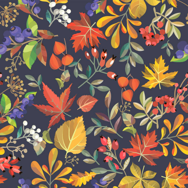 seamless floral background seamless background with autumn flowers fall flower bouquet stock illustrations