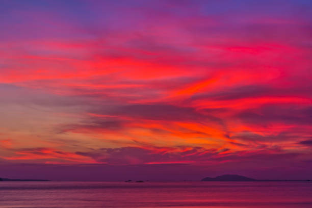 Purple sunset in Sanya, Hainan, China.