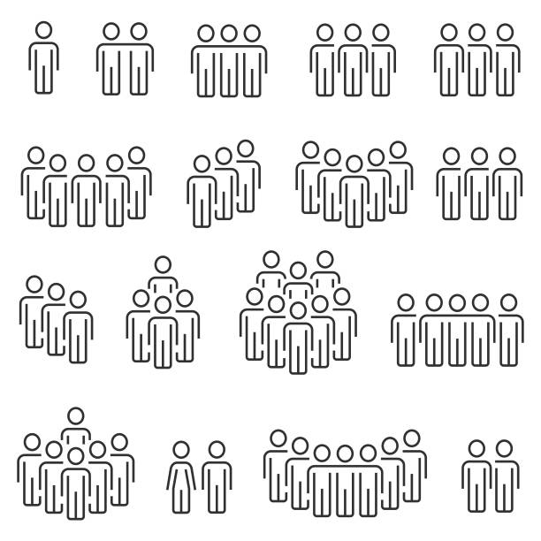 People icon set People icon set population explosion stock illustrations