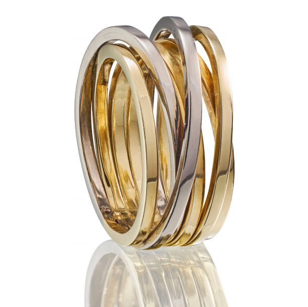 istock beautiful Golden ring isolated on white background 860064098