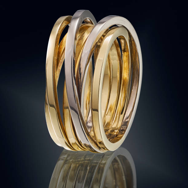 beautiful Golden ring isolated on black background